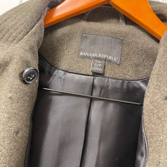 Banana Republic Melton Wool Long Military Jacket Green - SP - Picture 7 of 16